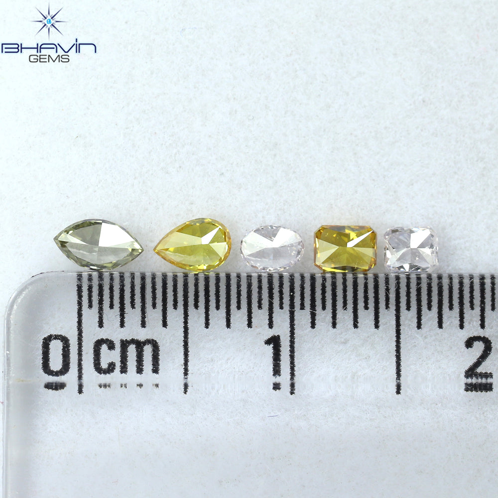 0.42 CT/5 Pcs Mix Shape Natural Diamond Mix Color VS-SI Clarity (4.25 MM)