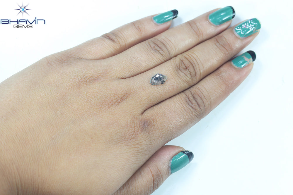 0.45 CT Slice Shape Natural Diamond Salt And Pepper Color I3 Clarity (0.45 MM)