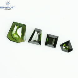 0.53 CT/4 Pcs, Mix Diamond, Green Color, SI2 Clarity