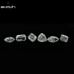 0.40 CT/ 6 Pcs Mix Shape Natural Diamond White Color SI2 Clarity (3.06 MM)