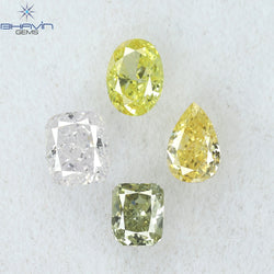 0.77 CT/4 Pcs Mix Shape Natural Diamond Mix Color SI2 Clarity (4.20 MM)
