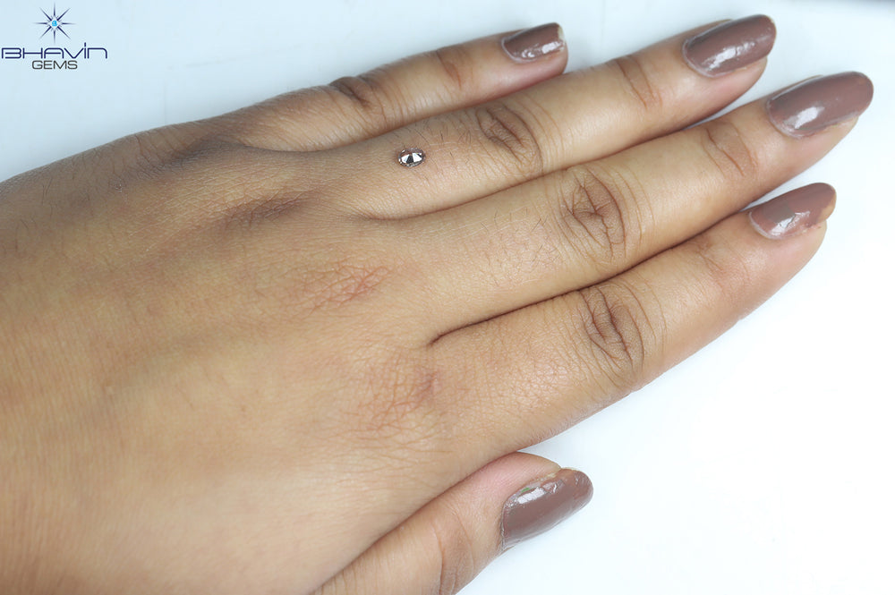 0.24 CT Oval Shape Natural Diamond Brown-Pink Color SI1 Clarity (4.46 MM)