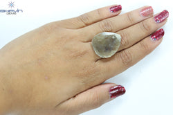 16.12 CT Slice Shape Natural Diamond Salt And Pepper Color I3 Clarity (29.51 MM)