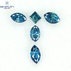 0.48 CT/5 PCS Marquise Diamond Natural Diamond Blue Diamond I2 Clarity (4.44 MM)