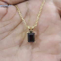 Diamond Pendant-Earring, Emerald Diamond, Black Diamond, Yellow Gold, Bridal Necklace