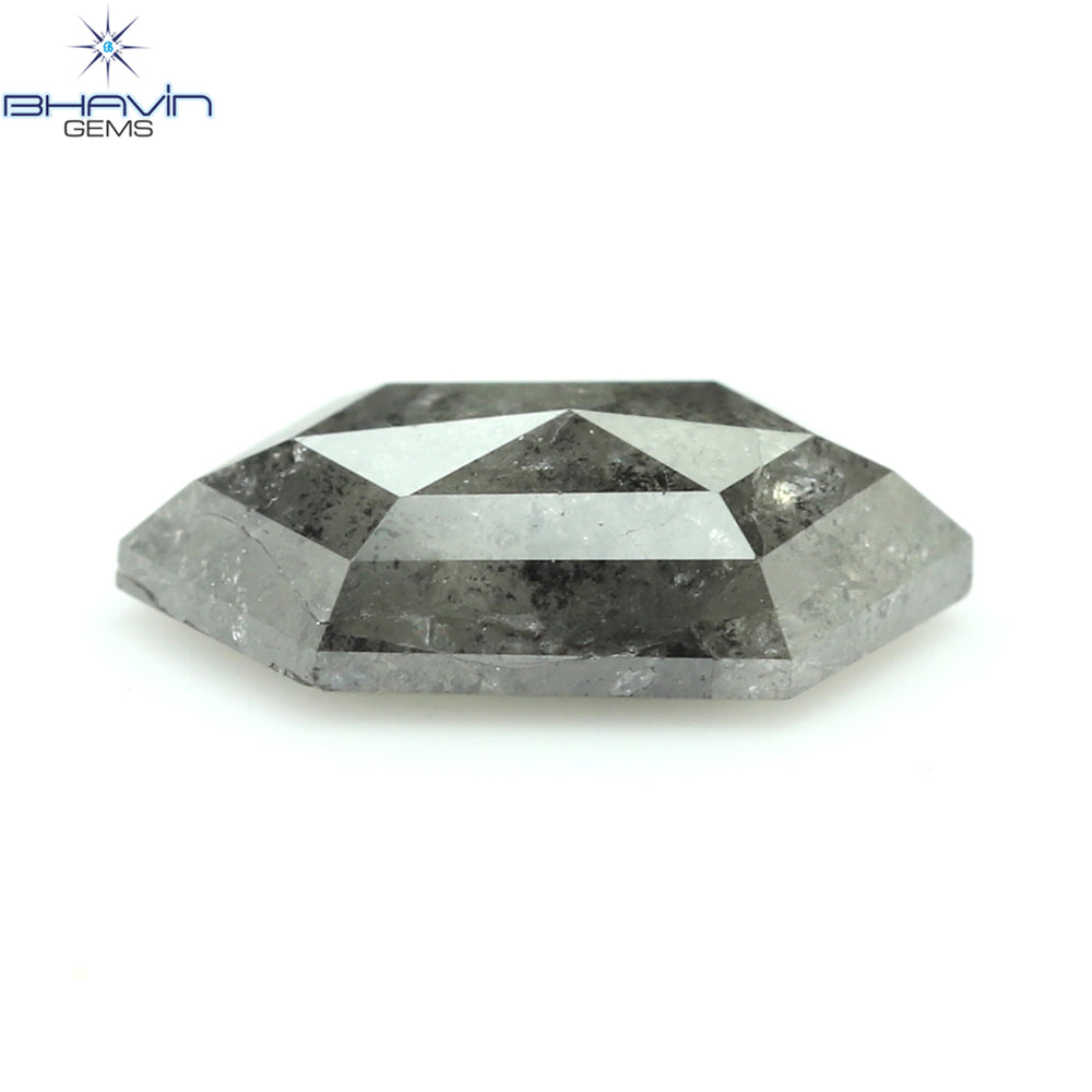0.72 CT Hexagon Shape Natural Loose Diamond Salt And Pepper Color I3 Clarity (7.84 MM)