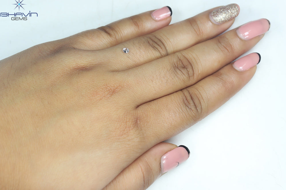 0.15 CT Round Shape Natural Diamond Pink Color SI2 Clarity (3.32 MM)