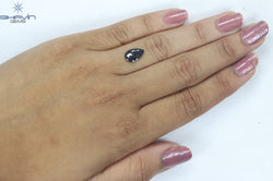 1.20 CT Pear Shape Natural Diamond Black Color I3 Clarity (10.68 MM)