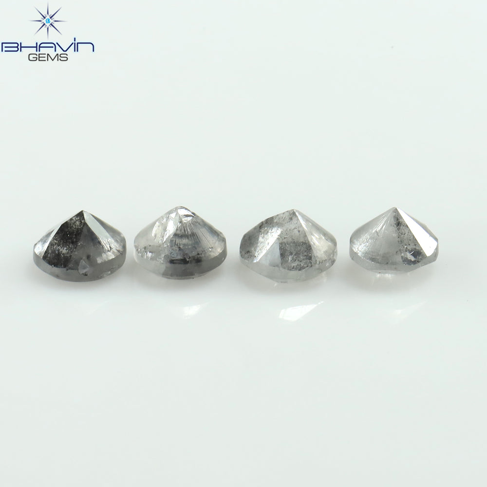 1.05 CT、ノーカット ポルキ シェイプ、天然ダイヤモンド、ブルー カラー、I3 クラリティ (5.42 MM)