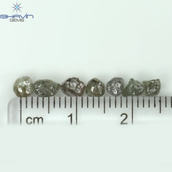 2.17 CT/7 Pcs Rough Shape Salt And Pepper Color Natural Diamond I3 Clarity (3.77 MM)