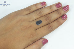 1.10 CT Slice Shape Natural Diamond Salt And Papper Color I3 Clarity (13.00 MM)