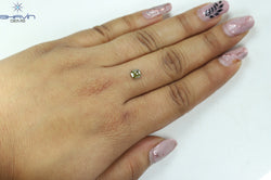 0.68 CT Radiant Shape Natural Loose Diamond Gray Yellow Color I3 Clarity (5.12 MM)