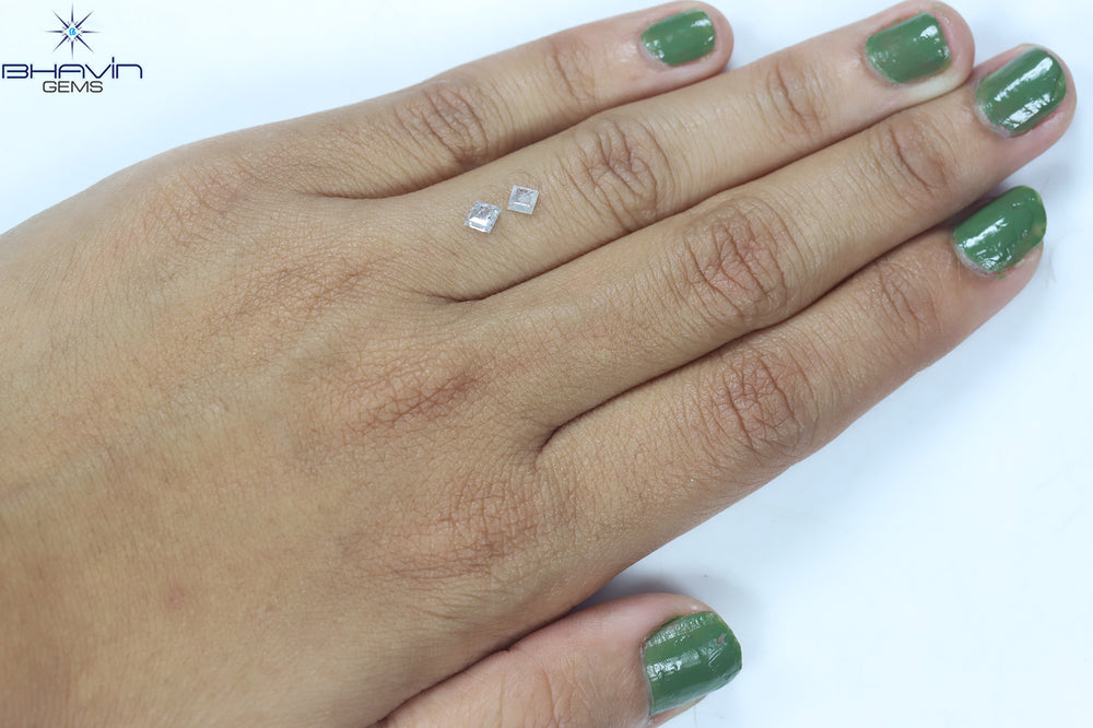 0.40 CT/2 PCS Hexagon Shape Natural Loose Diamond White Color I3 Clarity (3.32 MM)