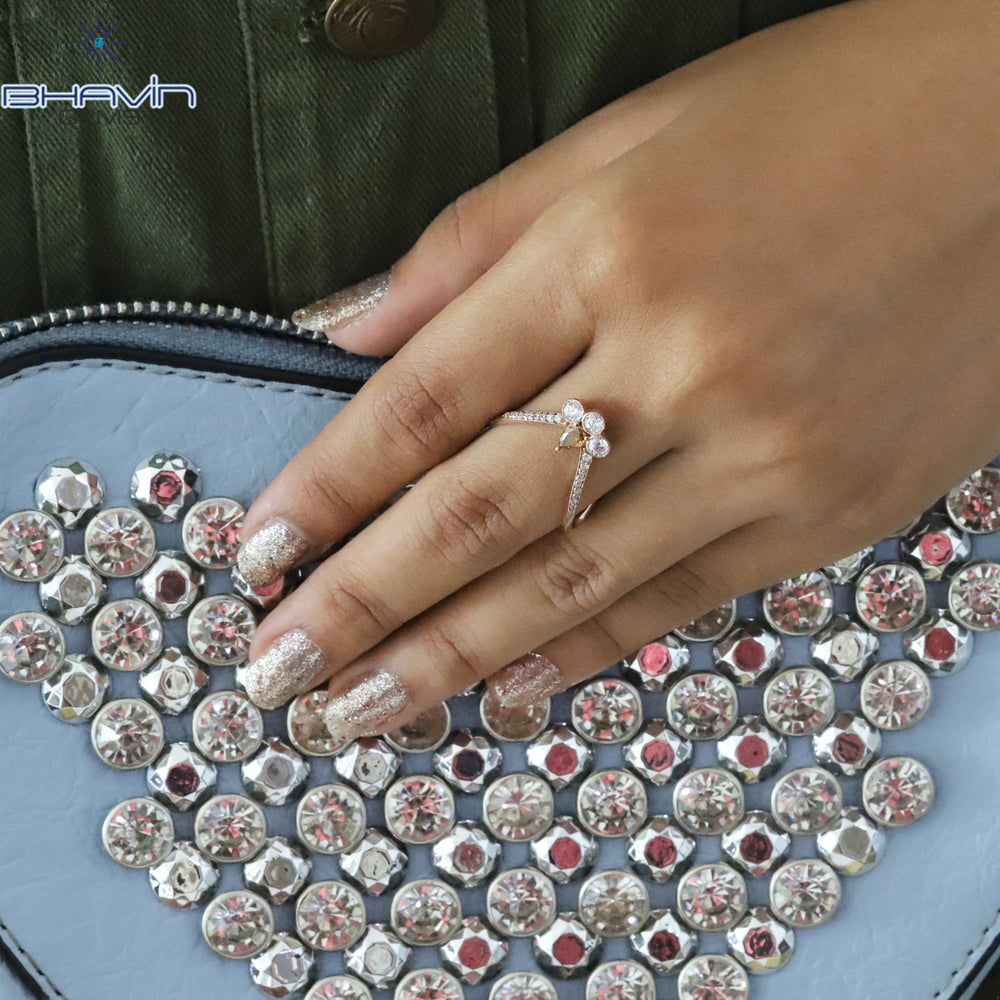 14K & 18K, 指輪, ペアーダイヤモンド, 天然ダイヤモンドリング, イエローダイヤモンド, ブラウンダイヤモンド, 婚約指輪, 結婚指輪, ダイヤモンドリング, BJR-72