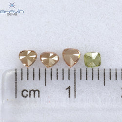 0.49 CT/4 Pcs Mix Shape Natural Diamond Pink Color SI2 Clarity (3.33 MM)