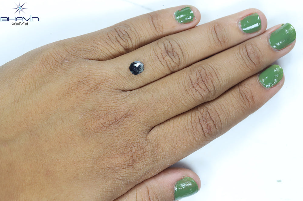 0.80 CT Oval Shape Natural Diamond Salt And Pepper Color I3 Clarity (6.53 MM)