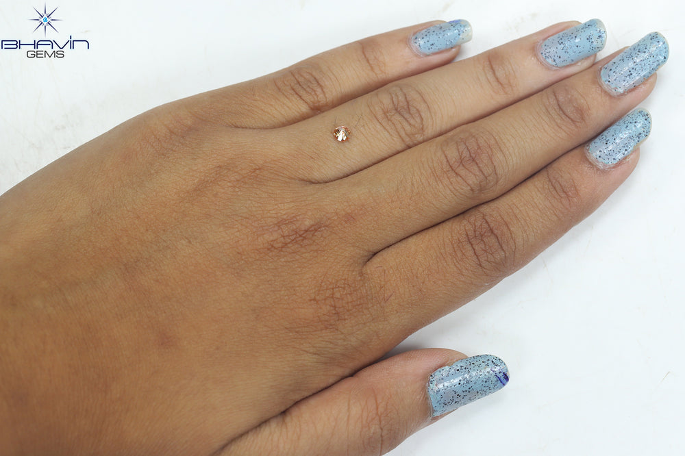 0.17 CT Round Shape Natural Diamond Pink Color SI1 Clarity (3.46 MM)