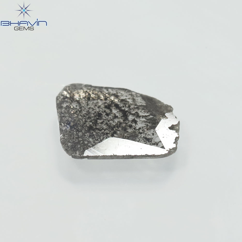 0.96 CT Slice Shape Natural Diamond Salt And Pepper Color I3 Clarity (10.64 MM)