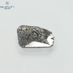 0.96 CT Slice Shape Natural Diamond Salt And Pepper Color I3 Clarity (10.64 MM)