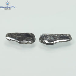 1.60 CT Slice Shape Natural Diamond Salt And Pepper Color I3 Clarity (11.19 MM)