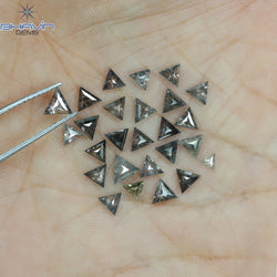 2.84 CT/45 Pcs Triangle Shape Natural Loose Diamond Salt And Pepper Color I3 Clarity (2.80 MM)