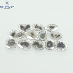 4.46 CT/12 Pcs Slice Shape Natural Diamond Salt And Pepper Color I3 Clarity (9.90 MM)