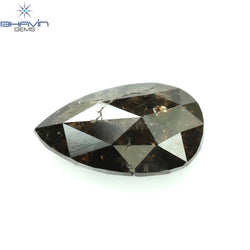 0.39 CT ペアシェイプ ナチュラル ルース ダイヤモンド ソルト アンド ペッパー カラー I3 クラリティ (5.27 MM)