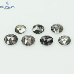 0.55 CT/7 Pcs Round Rose Cut Shape Natural Loose Diamond Salt And Pepper Color I3 Clarity (3.26 MM)