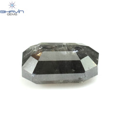 0.83 CT Emerald Shape Natural Diamond Salt And Pepper Color I3 Clarity (5.97 MM)