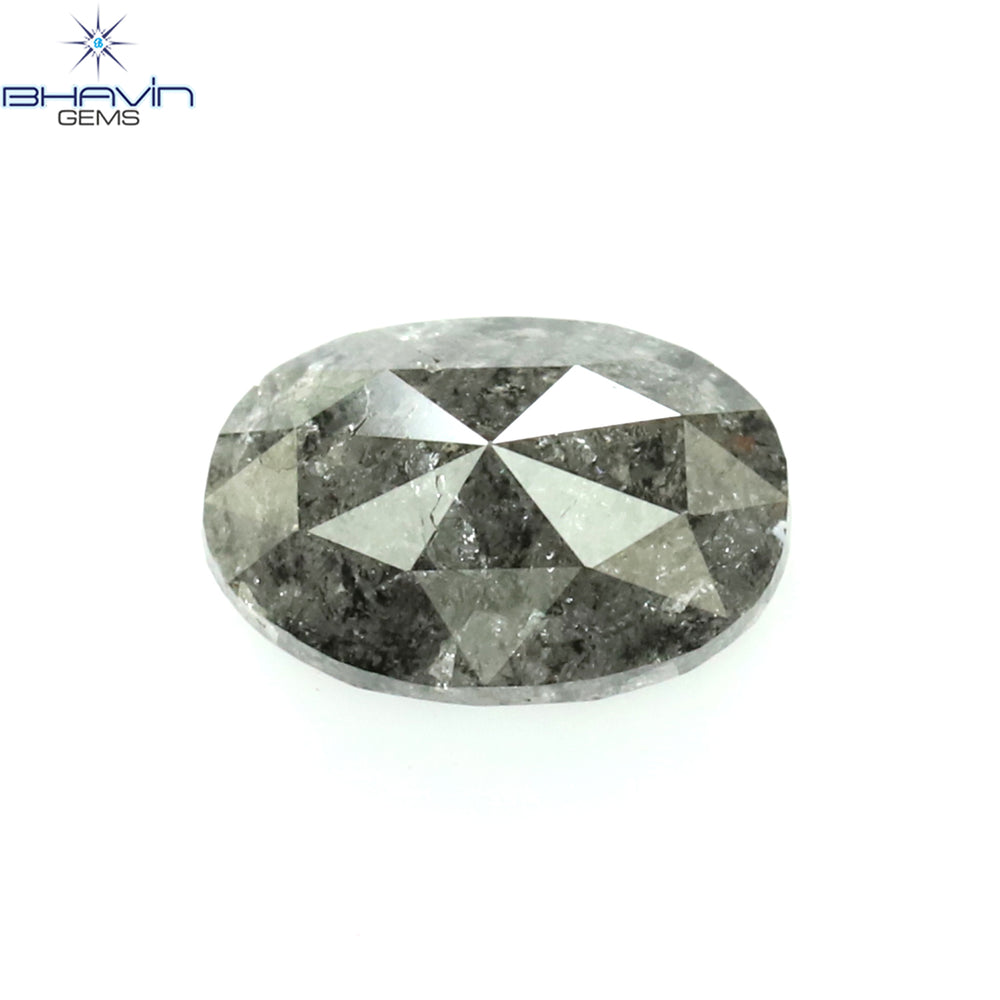 0.66 CT Oval Shape Natural Diamond Salt And Pepper Color I3 Clarity (6.35 MM)