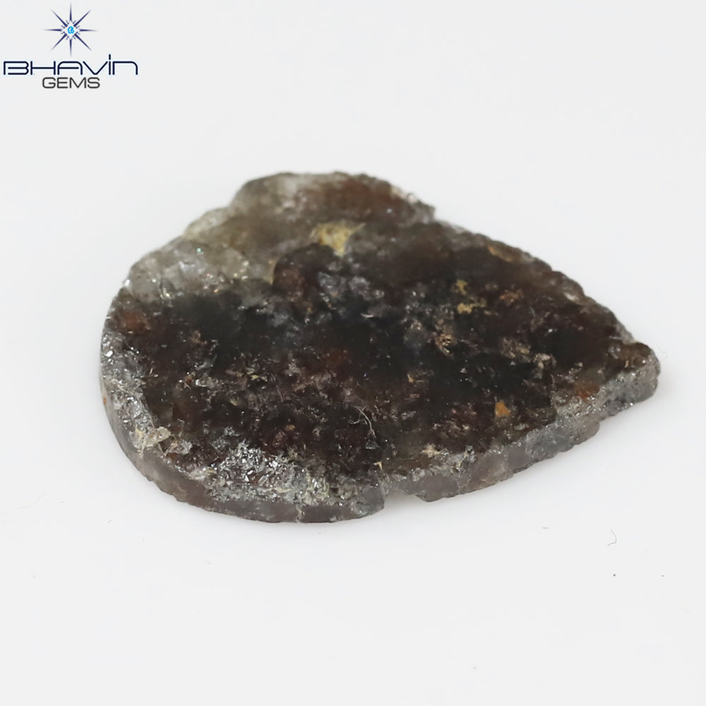 3.36 CT Pear Slice Shape Natural Diamond Salt And Pepper Color I3 Clarity (15.82 MM)