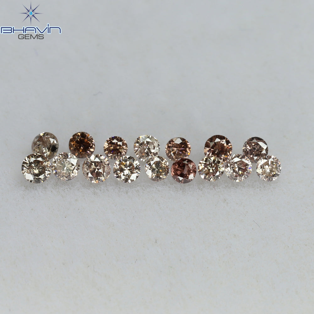 0.69 CT/48 Pcs Round Shape Natural Loose Diamond Pink (Argyle) Color SI Clarity (1.70 MM)