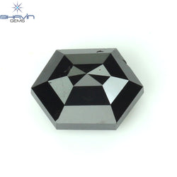 0.50 CT Hexagon Diamond Natural Diamond Black Diamond Clarity Opaque (5.50 MM)