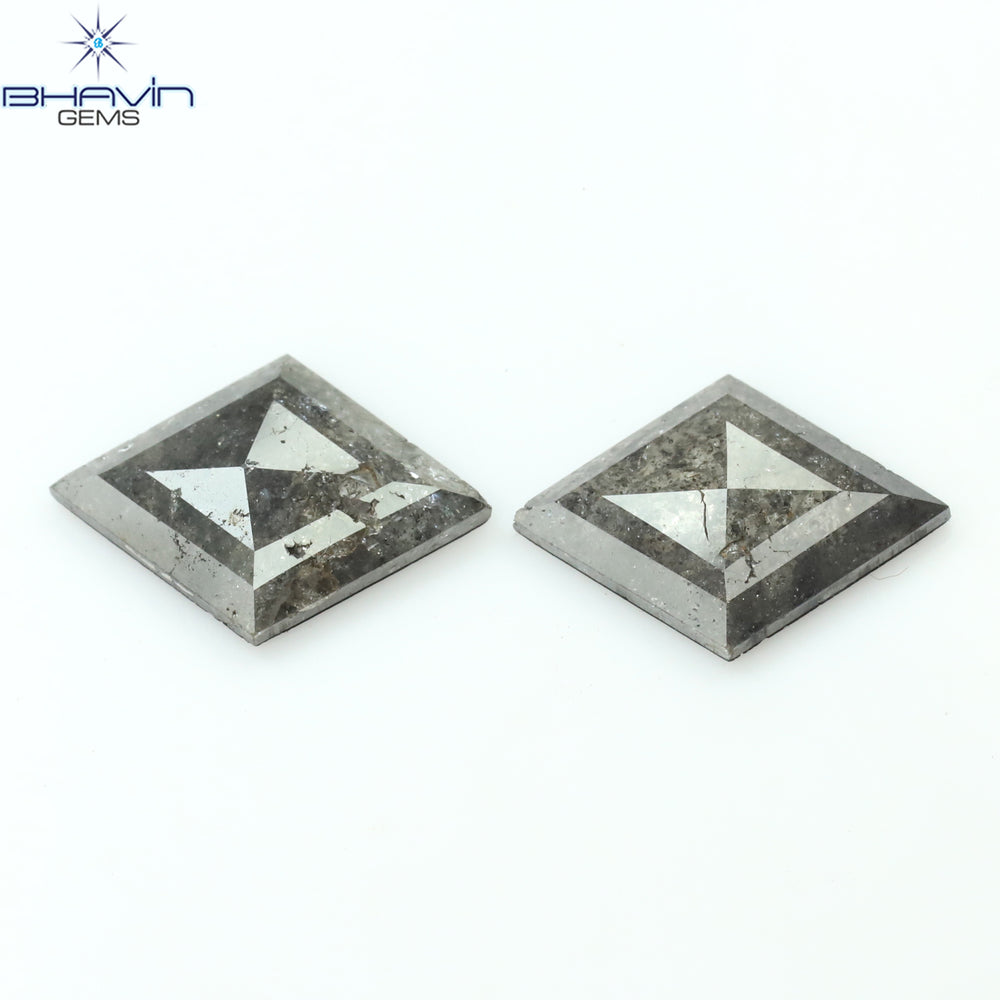 2.35 CT/2 Pcs Kite Diamond Natural Loose Diamond Salt And Pepper Color I3 Clarity (11.38 MM)
