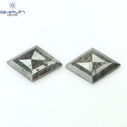2.35 CT/2 Pcs Kite Diamond Natural Loose Diamond Salt And Pepper Color I3 Clarity (11.38 MM)