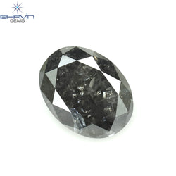 1.00 CT Oval Shape Natural Diamond Salt And Pepper Color I3 Clarity (6.80 MM)