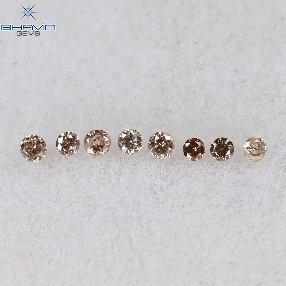 0.26 CT/39 Pcs Round Shape Natural Loose Diamond Pink (Argyle) Color SI Clarity (1.35 MM)