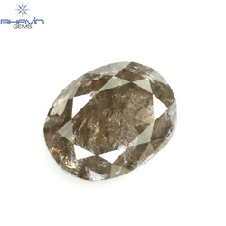 1.69 CT Oval Diamond Pink Brown Color Natural Loose Diamond I3 Clarity (8.35 MM)