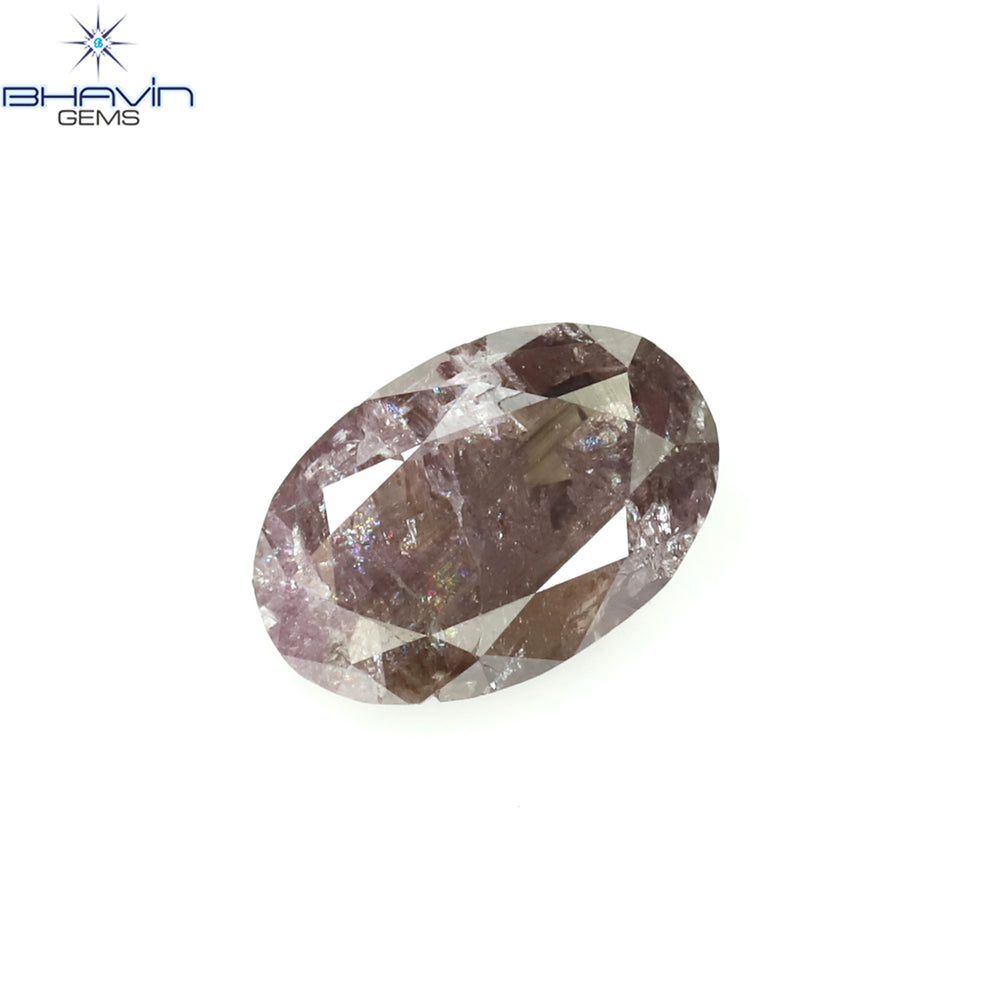 0.48 CT Oval Shape Natural Diamond Pink Color I3 Clarity (5.92 MM)