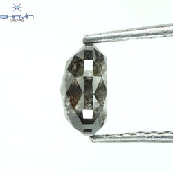 0.88 CT Oval Shape Natural Diamond Salt And Pepper Color I3 Clarity (6.28 MM)