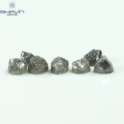 1.17 CT/7 Pcs Uncut Shape Salt And Pepper Natural Loose Diamond I3 Clarity (3.10 MM)