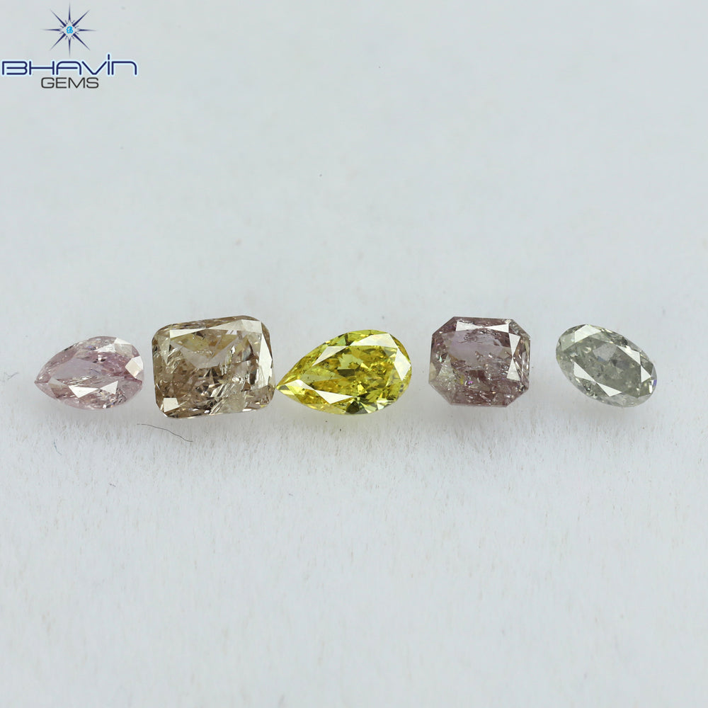 0.51 CT/5 Pcs Mix Shape Natural Diamond Mix Color I1 Clarity (3.50 MM)