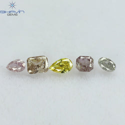 0.51 CT/5 Pcs Mix Shape Natural Diamond Mix Color I1 Clarity (3.50 MM)
