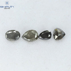 0.83 CT/4 PCS Mix Shape Natural Diamond Salt And Pepper Color I3 Clarity (4.95 MM)