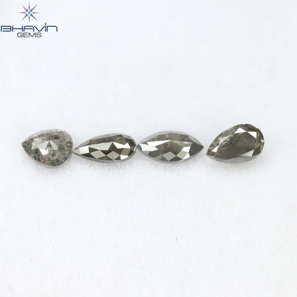 1.26 CT/4 PCS Mix Shape Natural Diamond Salt And Pepper Color I3 Clarity (6.45 MM)