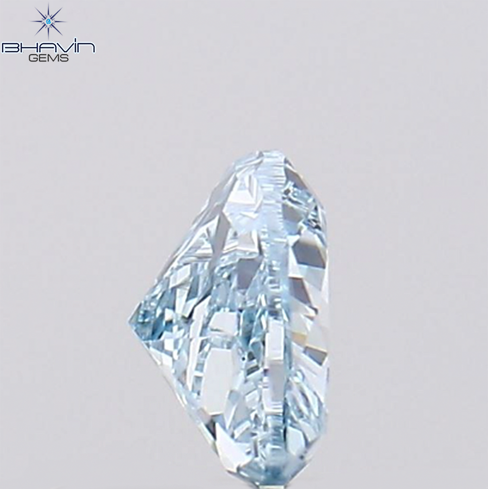 0.31 CT Heart Shape Natural Diamond Greenish Blue Color VS1 Clarity (4.40 MM)