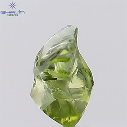0.62 CT, Rough Shape, Natural Diamond, Green Color, VS2 Clarity (5.96 MM)