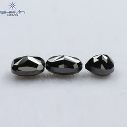 1.03 CT/3 PCS Mix Shape Natural Diamond Black Color Opaque Clarity (4.35 MM)