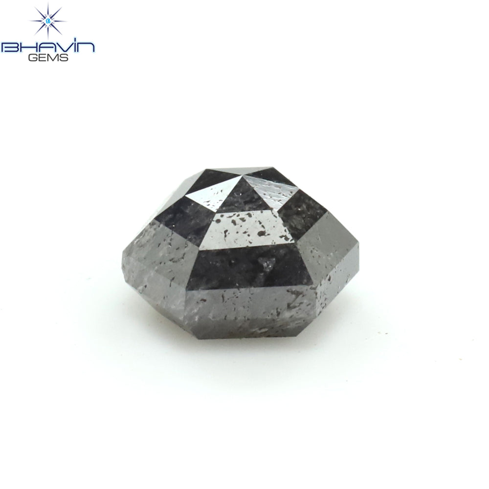 0.69 CT Hexagon Shape Natural Loose Diamond Salt And Pepper Color I3 Clarity (5.64 MM)