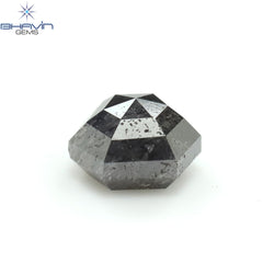 0.69 CT Hexagon Shape Natural Loose Diamond Salt And Pepper Color I3 Clarity (5.64 MM)